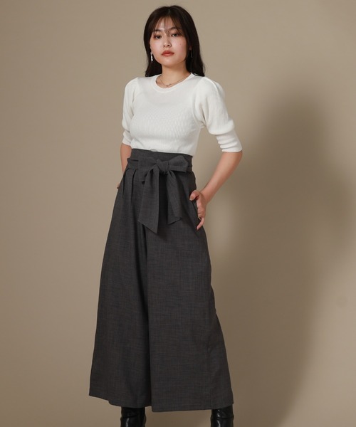 Cheek（チーク）の「ワイドリボンフレアーパンツ（その他パンツ・レディース・ベージュ/ネイビー/ブラウン・SMALL/MEDIUM）」の17枚目の写真