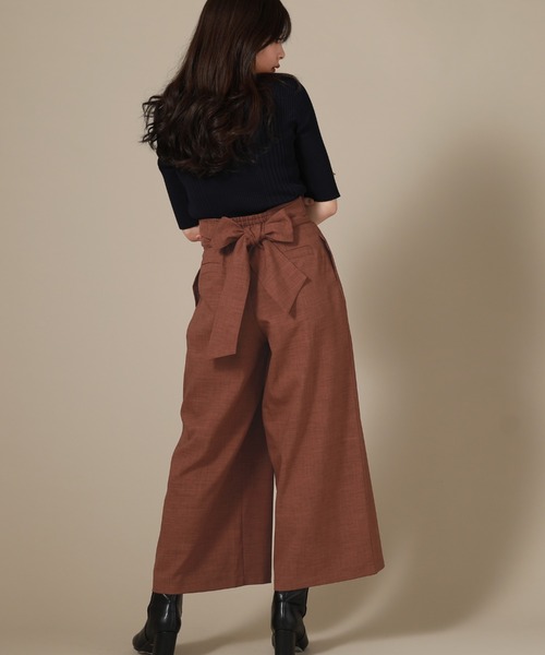 Cheek（チーク）の「ワイドリボンフレアーパンツ（その他パンツ・レディース・ベージュ/ネイビー/ブラウン・SMALL/MEDIUM）」の10枚目の写真