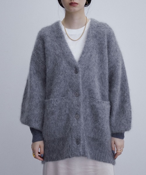 ADAM ET ROPE'（アダムエロペ）の「モヘヤカーディガン（カーディガン/ボレロ・レディース・ブラック/グレー/ピンク・FREE）」の12枚目の写真