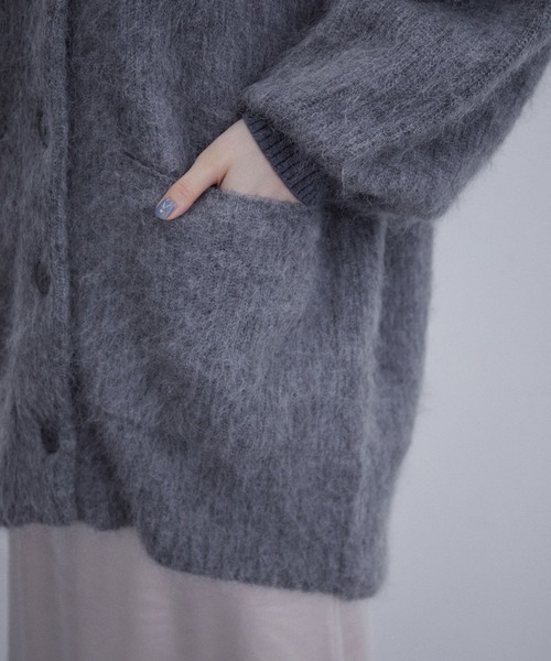 ADAM ET ROPE'（アダムエロペ）の「モヘヤカーディガン（カーディガン/ボレロ・レディース・ブラック/グレー/ピンク・FREE）」の17枚目の写真