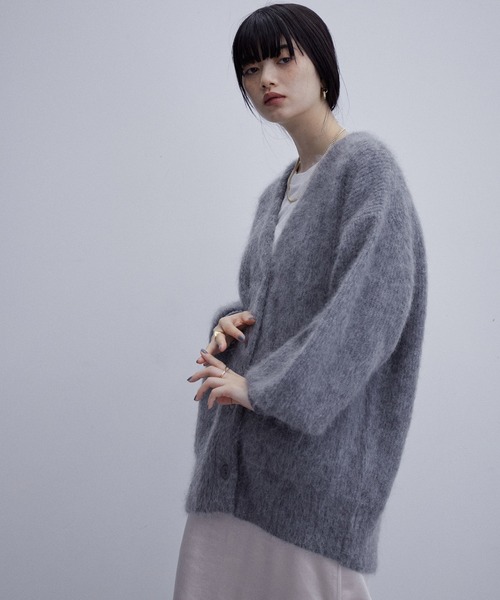 ADAM ET ROPE'（アダムエロペ）の「モヘヤカーディガン（カーディガン/ボレロ・レディース・ブラック/グレー/ピンク・FREE）」の5枚目の写真