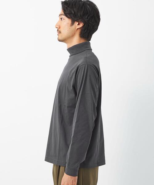 green label relaxing(グリーンレーベルリラクシング)の「SUVIN タートルネック 長袖 カットソー(Tシャツ/カットソー・メンズ・ホワイト/ベージュ/ダークグレー・S/M/L/XL)」の4枚目の写真