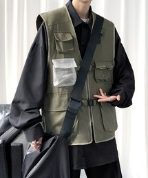EFFECTION（エフェクション）の「【FVLMEN】6pocket zip logo big vest/6ポケット ジップ ロゴ ビッグ ベスト（ベスト）」