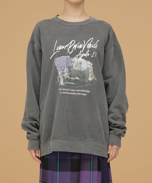 NASA（ナサ）の「NASA/Eagle Rock crew sweat（スウェット・レディース・ホワイト/チャコール・FREE）」の3枚目の写真