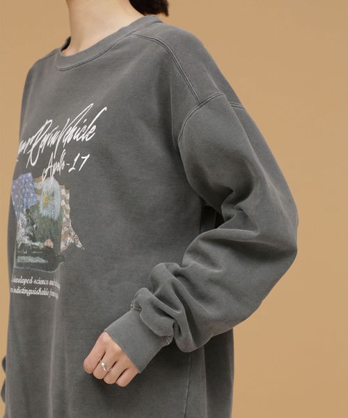 NASA（ナサ）の「NASA/Eagle Rock crew sweat（スウェット・レディース・ホワイト/チャコール・FREE）」の5枚目の写真