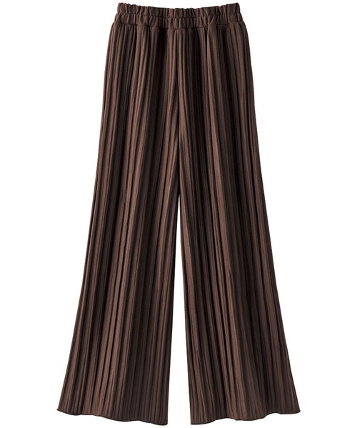 BELLUNA PLUS（ベルーナ）の「なめらか起毛素材プリーツワイドパンツ（その他パンツ・レディース・ライトグレー/ブラック/ブラウン・MEDIUM/LARGE/X-LARGE/SMALL）」の3枚目の写真