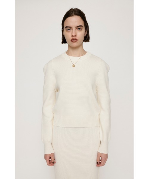 SLY（スライ）の「MILANO RIB ROUND SHOULDER TOPS ミラノリブ ラウンドショルダー トップス ニット プルオーバー（ニット/セーター・レディース・ブラック/オレンジ/ブルー/アイボリー・FREE）」の11枚目の写真