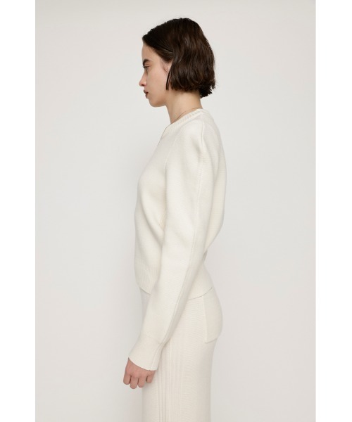 SLY（スライ）の「MILANO RIB ROUND SHOULDER TOPS ミラノリブ ラウンドショルダー トップス ニット プルオーバー（ニット/セーター・レディース・ブラック/オレンジ/ブルー/アイボリー・FREE）」の12枚目の写真