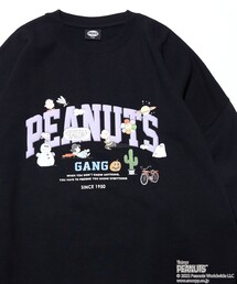 FREAK'S STORE（フリークスストア）の「WEBオリジナル PEANUTS/ピーナッツ 別注 ビッグシルエット モチーフアレンジ アーチロゴ クルーネックスウェット/カレッジプリント（スウェット・メンズ）」