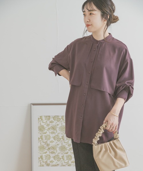ITEMS URBANRESEARCH(アイテムズ アーバンリサーチ)の「レイヤードブラウス(シャツ/ブラウス)」|パープル系その他