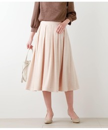 【美品】エンフォルド 22AW ダブルクロスランダムタックスカート ロング エンフォルド PEダブルクロスランダムタックスカート ブラック