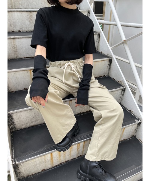 WC(ダブル シー)の「ワイドカーゴパンツ(カーゴパンツ・レディース・ブラック/ベージュ・FREE)」の7枚目の写真