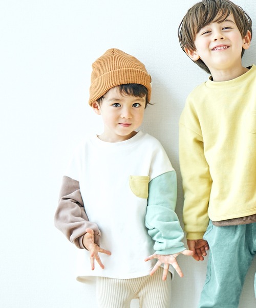 apres les cours(アプレレクール)の「ゆったりトレーナー(スウェット・キッズ・アイボリー/ピンク/その他2/ブルー/ネイビー/イエロー/レインボー/チェック・120/130/140/90/80/110/100)」の6枚目の写真