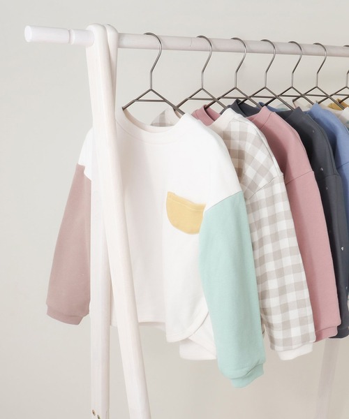 apres les cours(アプレレクール)の「ゆったりトレーナー(スウェット・キッズ・アイボリー/ピンク/その他2/ブルー/ネイビー/イエロー/レインボー/チェック・120/130/140/90/80/110/100)」の9枚目の写真