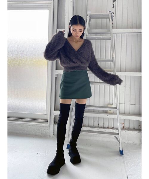 EMODA(エモダ)の「2WAYシャギーニット(ニット/セーター・レディース・ブラック/グレー/アイボリー/ベージュ・FREE)」の22枚目の写真