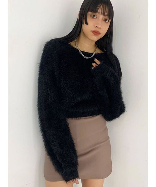 EMODA(エモダ)の「2WAYシャギーニット(ニット/セーター・レディース・ブラック/グレー/アイボリー/ベージュ・FREE)」の19枚目の写真