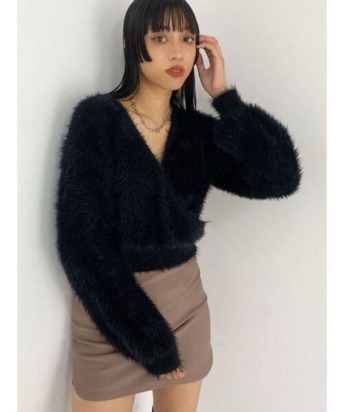 EMODA(エモダ)の「2WAYシャギーニット(ニット/セーター・レディース・ブラック/グレー/アイボリー/ベージュ・FREE)」の8枚目の写真