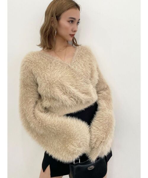 EMODA(エモダ)の「2WAYシャギーニット(ニット/セーター・レディース・ブラック/グレー/アイボリー/ベージュ・FREE)」の16枚目の写真