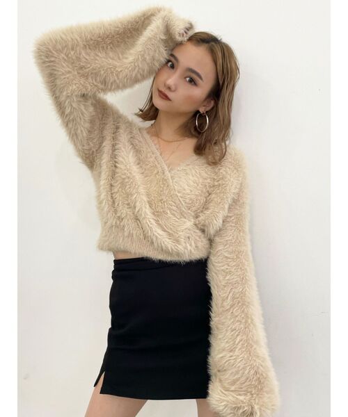 EMODA(エモダ)の「2WAYシャギーニット(ニット/セーター・レディース・ブラック/グレー/アイボリー/ベージュ・FREE)」の20枚目の写真