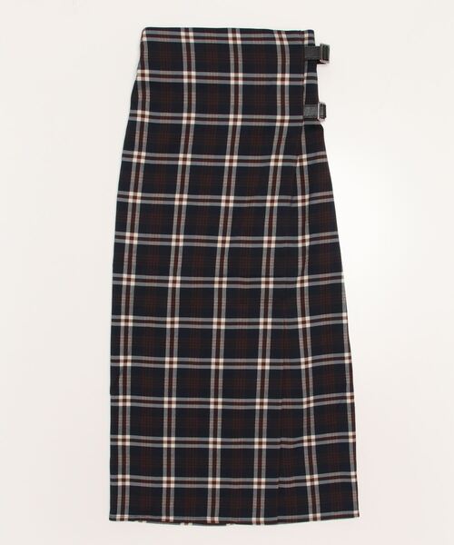 BURBERRY】ベルト付き frayed チェック wool スカート - www ...