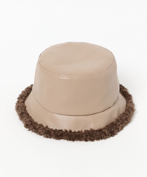 PAGEBOY（ページボーイ）の「ボアMIXバケハ（ハット・レディース・ブラック/モカ・FREE）」の4枚目の写真