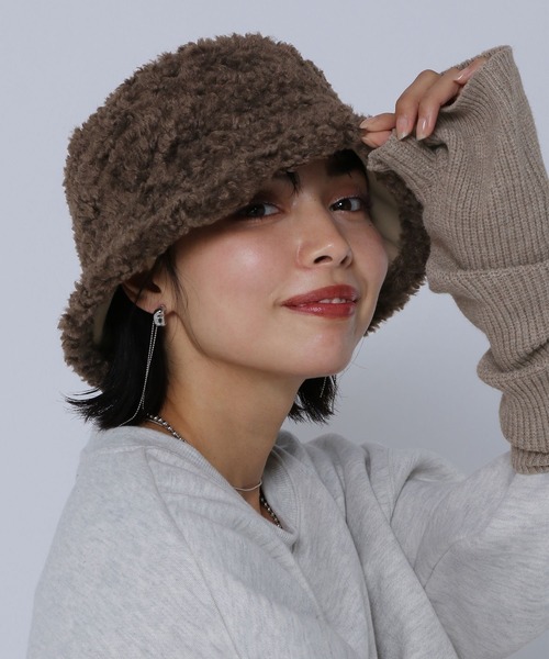 PAGEBOY（ページボーイ）の「ボアMIXバケハ（ハット・レディース・ブラック/モカ・FREE）」の20枚目の写真