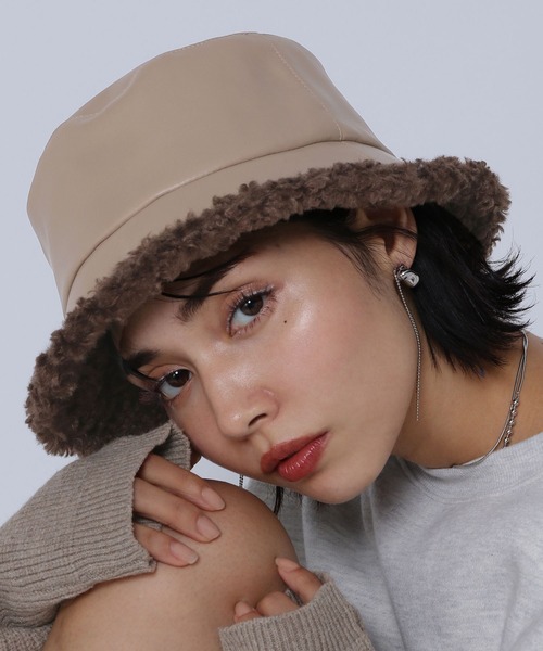 PAGEBOY（ページボーイ）の「ボアMIXバケハ（ハット・レディース・ブラック/モカ・FREE）」の19枚目の写真