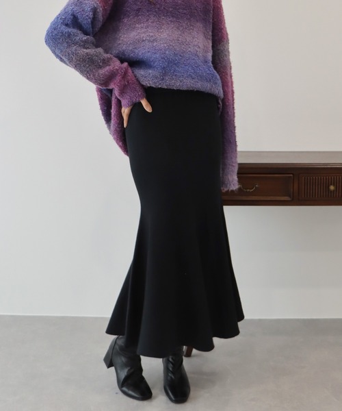 BLUEEAST（ブルーイースト）の「ニットマーメイドスカート（スカート・レディース・ブラック/ベージュ/グレー/グリーン/アイボリー・MEDIUM）」の3枚目の写真