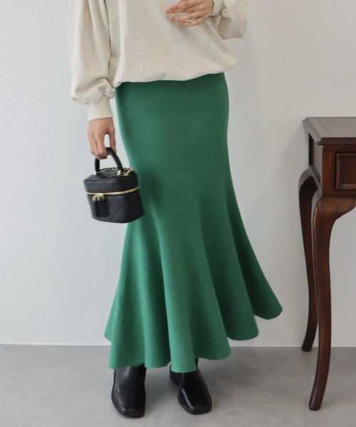 BLUEEAST（ブルーイースト）の「ニットマーメイドスカート（スカート・レディース・ブラック/ベージュ/グレー/グリーン/アイボリー・MEDIUM）」の8枚目の写真