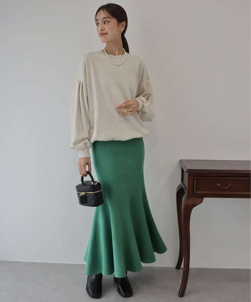 BLUEEAST（ブルーイースト）の「ニットマーメイドスカート（スカート・レディース・ブラック/ベージュ/グレー/グリーン/アイボリー・MEDIUM）」の11枚目の写真