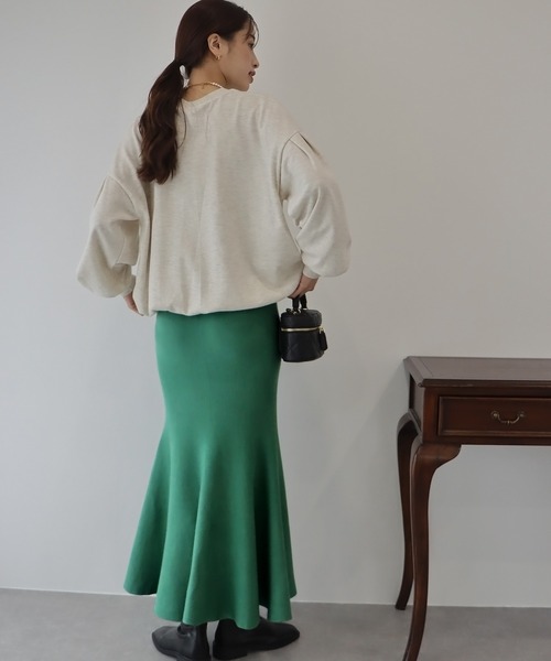 BLUEEAST（ブルーイースト）の「ニットマーメイドスカート（スカート・レディース・ブラック/ベージュ/グレー/グリーン/アイボリー・MEDIUM）」の12枚目の写真