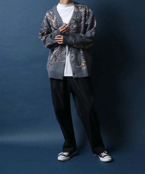 ANPAS（アンパス）の「Paisley Total Pattern Jacquard Knit Cardigan 
