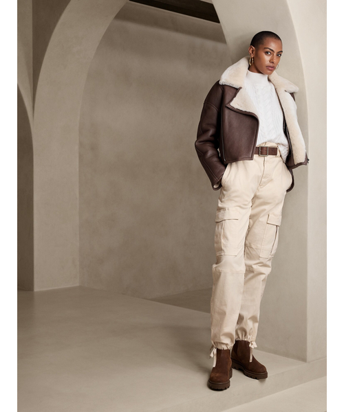 Banana Republic(バナナリパブリック)の「Sierraモールスキンカーゴパンツ(カーゴパンツ・レディース・アイボリー/キャメル・0/2/4/00/6)」の5枚目の写真