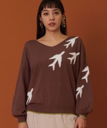 JETSET SOLO PLUS  | 【FONT LAB】シャギー飛行機 ジャガード 2WAYニット(ニット/セーター)