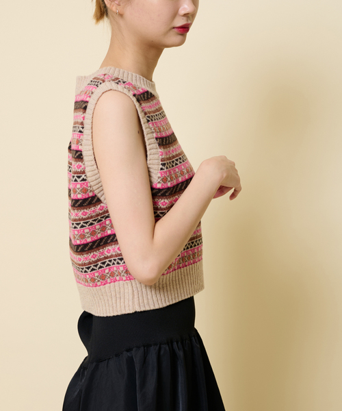 U by SPICK&amp;SPAN - 【新品】spick and span フェアアイルニットベスト U by SPICK&SPAN（ユーバイスピックアンドスパン）の「フェア