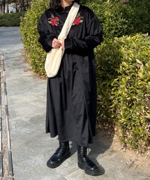 kutir | 刺繍ベロアチャイナワンピース(ワンピース)