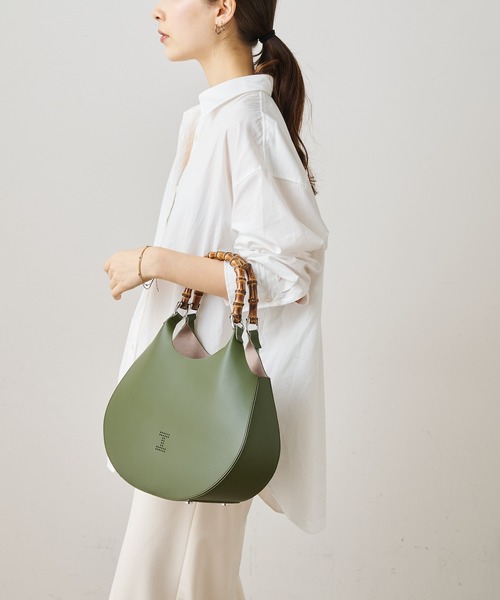 IACUCCI ロビニア RUGA バンブーハンドルバッグショルダー鞄