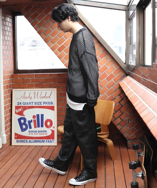8(eight)(エイト)の「メッシュクルーニット(ニット/セーター・メンズ・ブラック/オフホワイト・MEDIUM/LARGE)」の19枚目の写真
