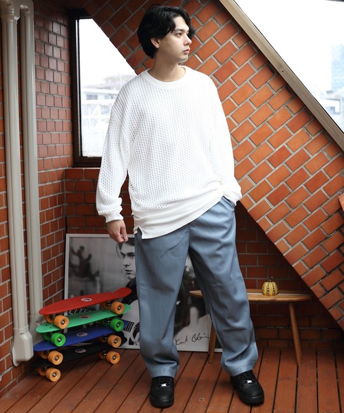 8(eight)(エイト)の「メッシュクルーニット(ニット/セーター・メンズ・ブラック/オフホワイト・MEDIUM/LARGE)」の9枚目の写真