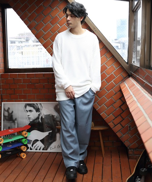 8(eight)(エイト)の「メッシュクルーニット(ニット/セーター・メンズ・ブラック/オフホワイト・MEDIUM/LARGE)」の10枚目の写真