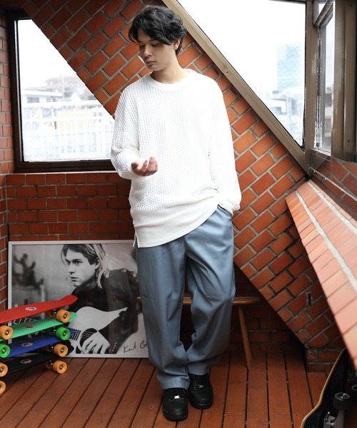 8(eight)(エイト)の「メッシュクルーニット(ニット/セーター・メンズ・ブラック/オフホワイト・MEDIUM/LARGE)」の11枚目の写真