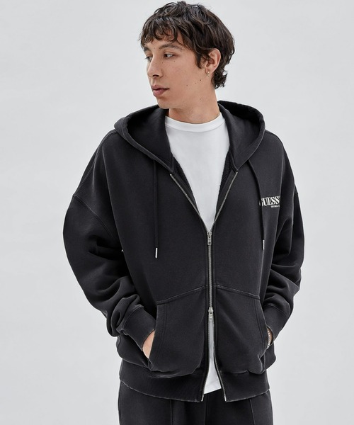 Guess（ゲス）の「GUESS Originals Logo Zip-Up Hooded Sweatshirt（パーカー・メンズ・ブラック・X-LARGE/MEDIUM/SMALL/LARGE）」の3枚目の写真