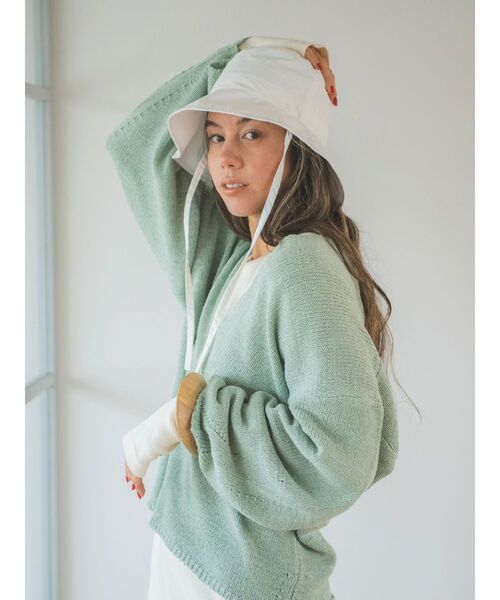 Ungrid（アングリッド）の「テープヤーン深Ｖネックニット（ニット/セーター・レディース・アイボリー/ミント/パープル・FREE）」の6枚目の写真