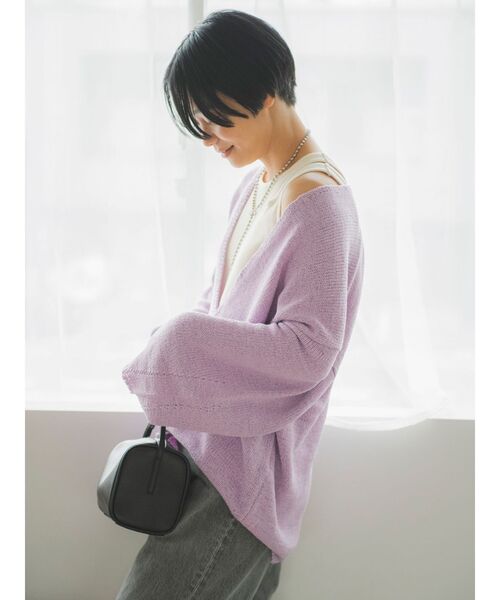 Ungrid（アングリッド）の「テープヤーン深Ｖネックニット（ニット/セーター・レディース・アイボリー/ミント/パープル・FREE）」の11枚目の写真