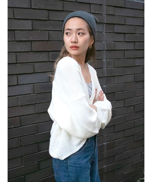 Ungrid（アングリッド）の「テープヤーン深Ｖネックニット（ニット/セーター・レディース・アイボリー/ミント/パープル・FREE）」の17枚目の写真