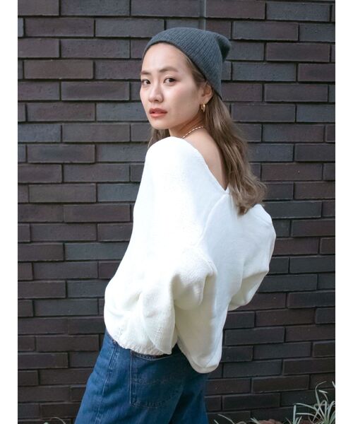 Ungrid（アングリッド）の「テープヤーン深Ｖネックニット（ニット/セーター・レディース・アイボリー/ミント/パープル・FREE）」の18枚目の写真