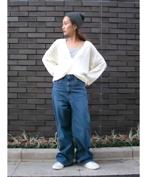 Ungrid（アングリッド）の「テープヤーン深Ｖネックニット（ニット/セーター・レディース・アイボリー/ミント/パープル・FREE）」の20枚目の写真