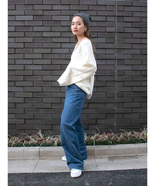 Ungrid（アングリッド）の「テープヤーン深Ｖネックニット（ニット/セーター・レディース・アイボリー/ミント/パープル・FREE）」の21枚目の写真