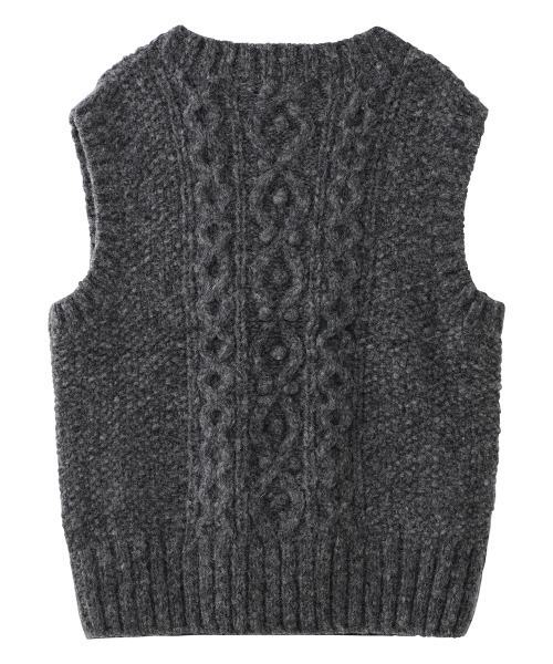 NIMES（ニーム）の「PERU KNIT ベビーアルパカベスト（ニット/セーター・レディース・ホワイト/チャコールグレー・FREE）」の10枚目の写真