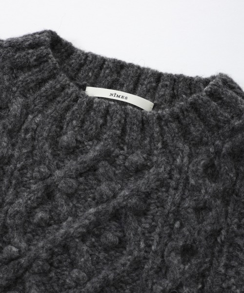 NIMES（ニーム）の「PERU KNIT ベビーアルパカベスト（ニット/セーター・レディース・ホワイト/チャコールグレー・FREE）」の5枚目の写真